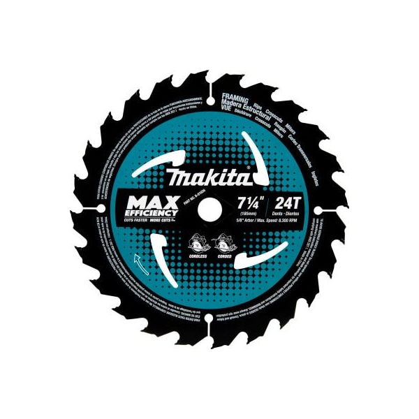 Makita Carbide-Tipped Max Effcy Ultra-Thin Kerf Circular Saw Blade, 7-1/4inDia, 24 TPI, 10/Pk B-61656-10 - main